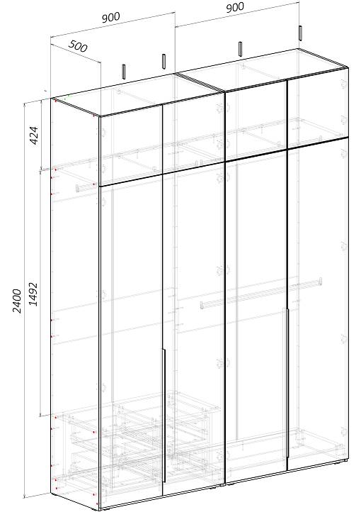 Шкаф распашной  (1800х2400х500)