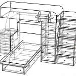 Чертеж Детская двухъярусная кровать ОК-1 BMS